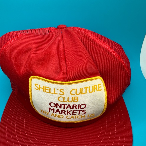 Vintage Shell Oil and Gas Hat - Canada Made - Red Trucker Cap - Picture 3 of 14